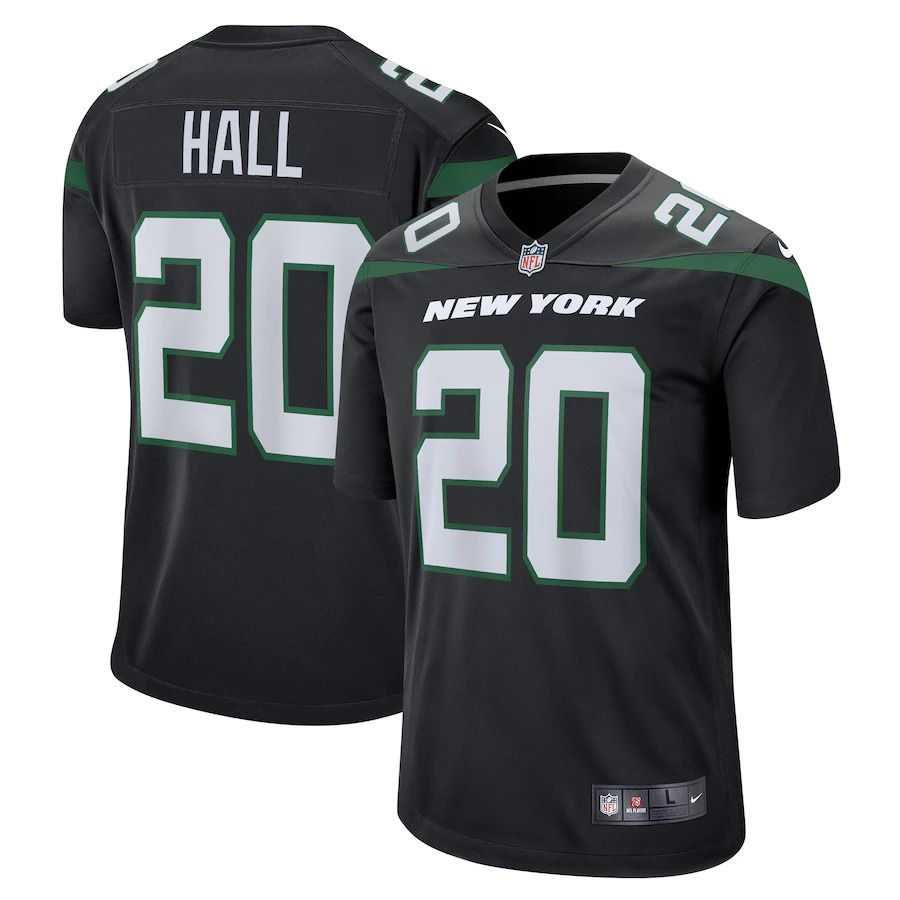 Men New York Jets #20 Breece Hall Nike Stealth Black Alternate Game Player NFL Jersey